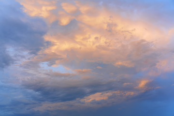 The beauty of colorful clouds in twilight for background