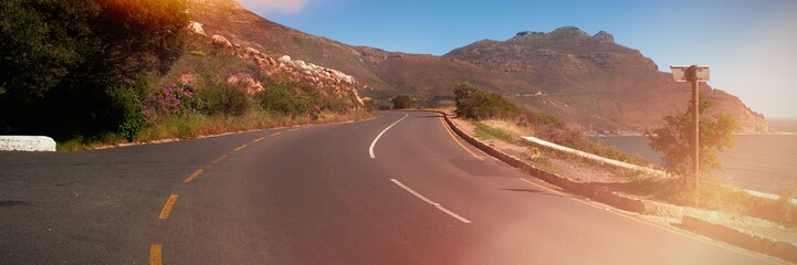 Highway in countryside on a sunny day