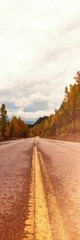 Fototapeta premium Country road passing through autumn forest