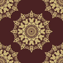 Classic seamless golden pattern. Traditional orient ornament. Classic vintage background