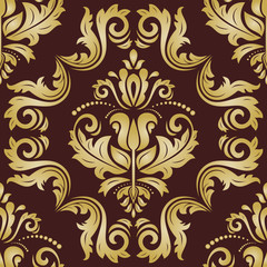 Classic seamless golden pattern. Traditional orient ornament. Classic vintage background
