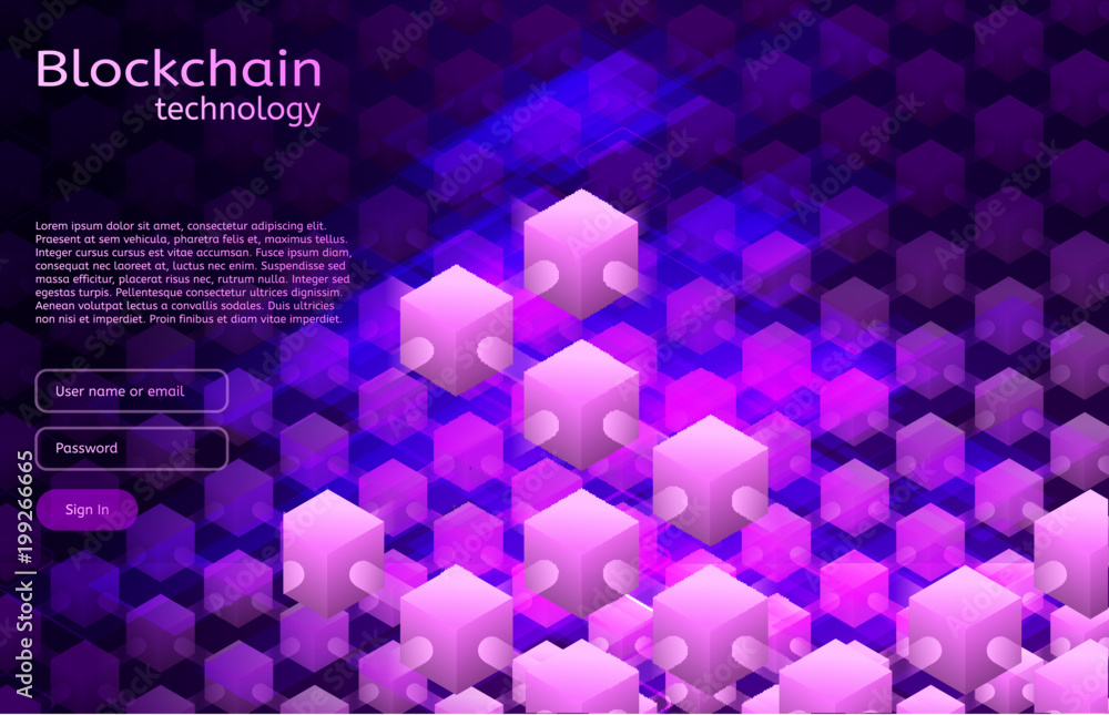 Aufkleber cryptocurrency and blockchain isometric illustration. vector abstract composition of crypto start up