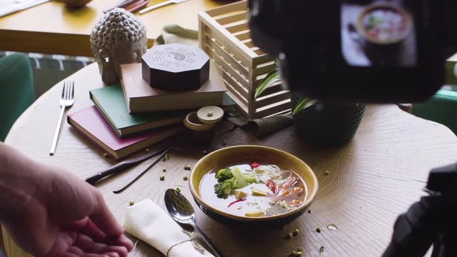 Food style specialist working on the asian style dish
