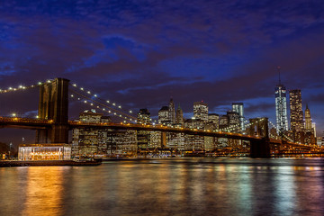 Obraz na płótnie Canvas Brooklyn Bridge and Manhattan Skyline, New York City