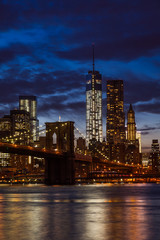 Fototapeta na wymiar Brooklyn Bridge and Manhattan Skyline, New York City