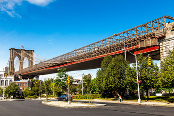 Naklejka premium Most Brookliński w Nowym Jorku, USA