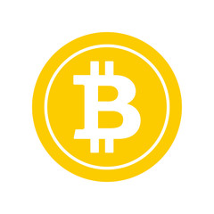 Bitcoin flat icon. Crypto currency bit coin. Cryptocurrency emblem. Web and Internet money logo. Vector illustration.
