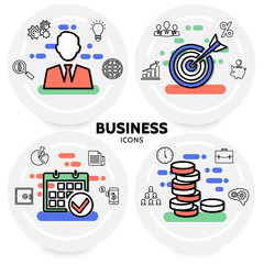 Business Line Icons Concept