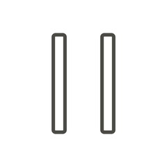 Pause icon vector. Line symbol.