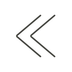 Double chevrons icon vector. Previous line symbol.