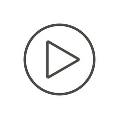 Play button, line icon. Vector outline media sign.