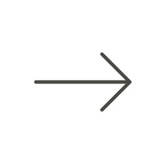 Forward icon, right arrow vector. Line next symbol.