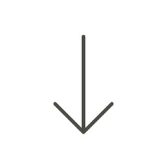 Down arrow icon vector. Line downgrade symbol.