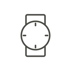 Watch icon vector. Line hand clock symbol.