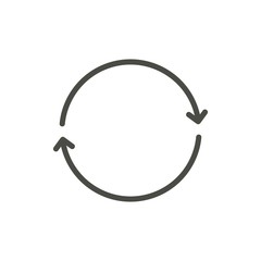 Refresh icon vector. Line sync symbol.
