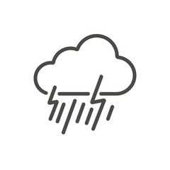 Rainstorm icon vector. Line storm symbol.