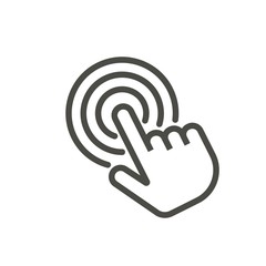 Click icon vector. Line touch finger symbol. - 199269897