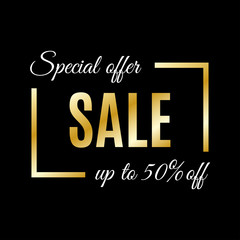 Sale banner template. Discount background with special offer and price off design elements. Vector illustration.