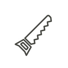 Saw icon vector. Line work tool symbol.