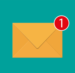 Paper envelope letter with counter notification.