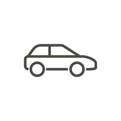 Car icon vector. Line drawing symbol.