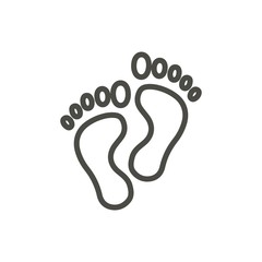 Fototapeta na wymiar Foot print icon vector. Line feet symbol.