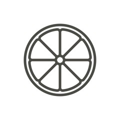 Obraz premium Orange icon vector. Outline slice lemon , line fruit symbol.