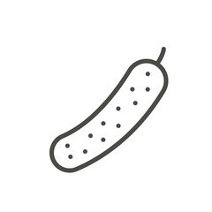 Cucumber icon vector. Outline organic food, line vegetable symbol.