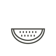 Watermelon icon vector. Outline fresh food, line watermelon symbol.