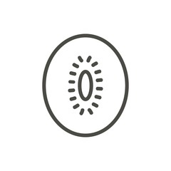 Kiwi icon vector. Outline fruit, line kiwi symbol.