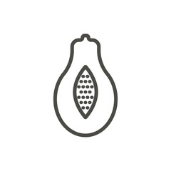 Papaya icon vector. Outline fruit, line papaya symbol.