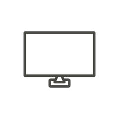 Tv icon vector. Outline screen, line monitor symbol.