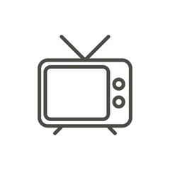 Tv icon vector. Outline television, line old tv symbol. - 199271017