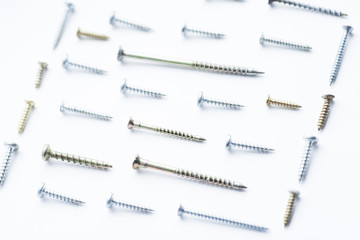 Tools for repairing isolated on the white background. Top view.