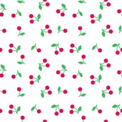 vector illustration seamless pattern red cherry
