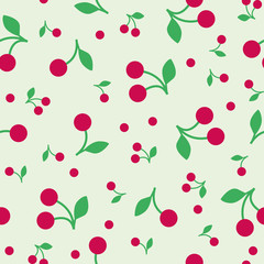 vector illustration seamless pattern red cherry