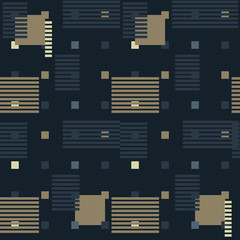 Abstract geometric square seamless pattern. Futuristic design, texture background, minimalism