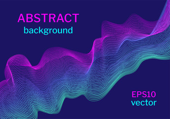 Abstract digital particle waves background with space for your text. Vector illustration.