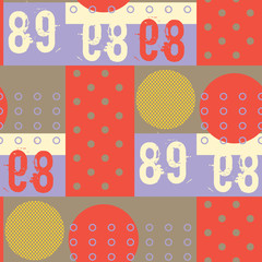 Dots and digits seamless pattern. Futuristic design, texture background, minimalism
