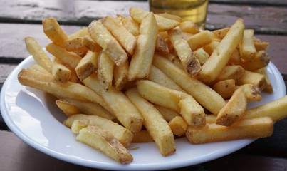 Plate full of French fries