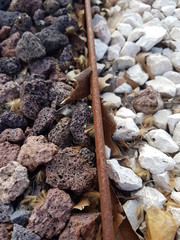 Piedra volcánica y grava