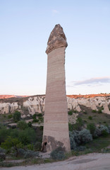 Unique geological formations in Love valley, Cappadocia, Turkey