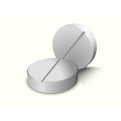 Medical pills isolated on white background.