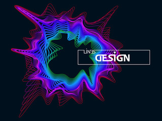 Abstract background with lines colored dynamic. Vector illustration for design.