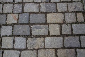 Cobble Stone Road Grey Lines Background Stock Photo