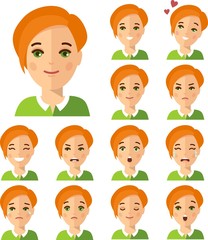 Set of different avatar people in colorful flat style.
