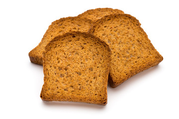 Sliced Toast Bread isolated on white background, top view.