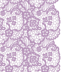 Seamless lace border. Invitation card.