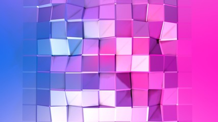 Low poly abstract background with modern gradient colors. Red blue 3d surface. V34