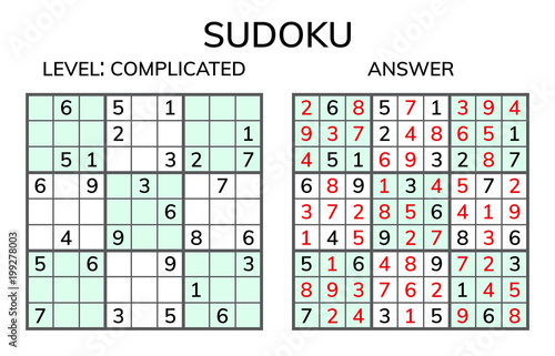 Sudoku Kids And Adult Mathematical Mosaic Magic Square